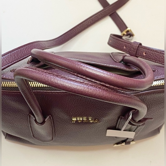 FurlaTessa L Satchel Barolo Burgundy/Wine Leather Handbag / 2 Way - Picture 14 of 14